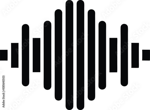 Vector sound wave icon , radio wave icon,  music sound waves black 