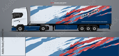 semi truck and trailer wrap livery design. vector file printing below