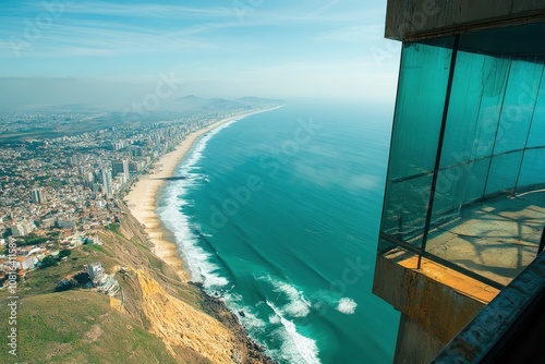 View from Cabo Girao skywalk - generative ai photo