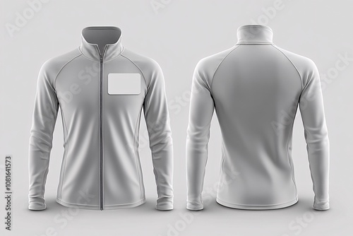 Blank Gray Jacket Mockup - Front and Back View
