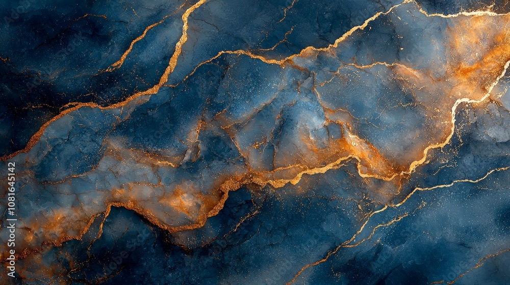 Abstract blue and gold marble texture with intricate patterns and natural stone appearance. Abstract blue and gold marble texture with intricate patterns and natural stone appearance.