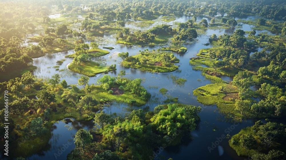 A rewilded forest landscape where diverse plant species and native trees grow alongside rivers and wetlands, creating a thriving ecosystem. A rewilded forest landscape where diverse plant species and native trees grow alongside rivers and wetlands, creating a thriving ecosystem.