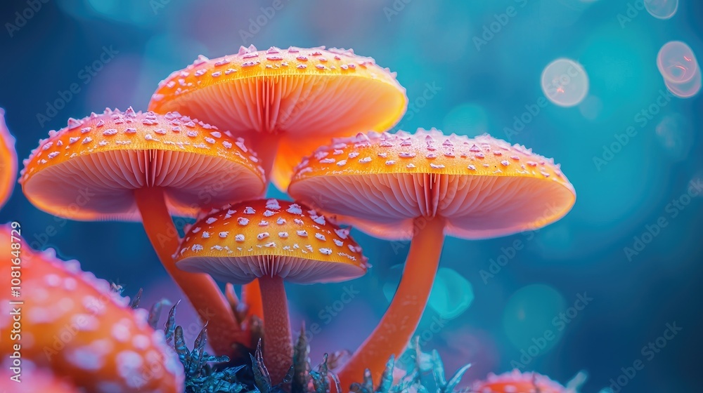 Orange mushrooms in a forest. Orange mushrooms in a forest.