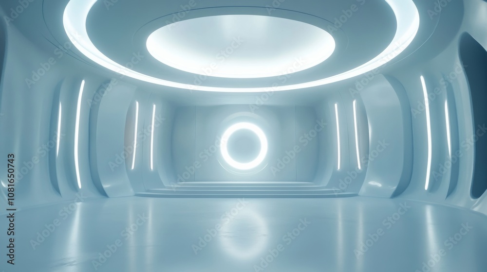 Obraz premium Abstract white Architecture Background. 3d render. Modern Geometric Wallpaper. Futuristic Technology Design