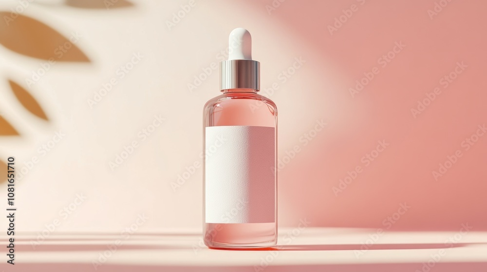 Dropper Bottle with Pink Background Dropper Bottle with Pink Background