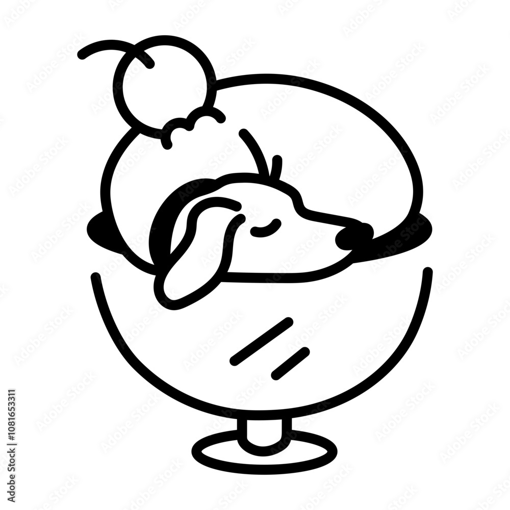 Dog ice cream icon in doodle style
Dog ice cream icon in doodle style