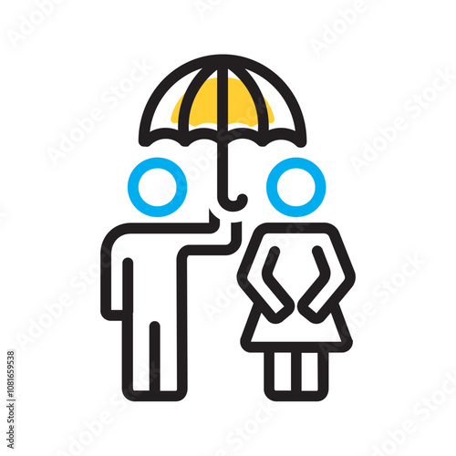 Vector multi color icon for Courteous