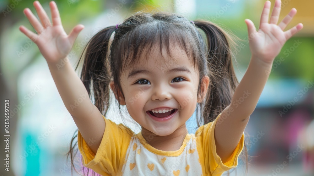 Joyful Child Radiating Innocent Happiness on a Sunny Day