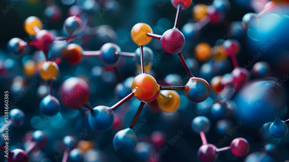 Abstract 3D Molecular Structure Illustration Abstract 3D Molecular Structure Illustration