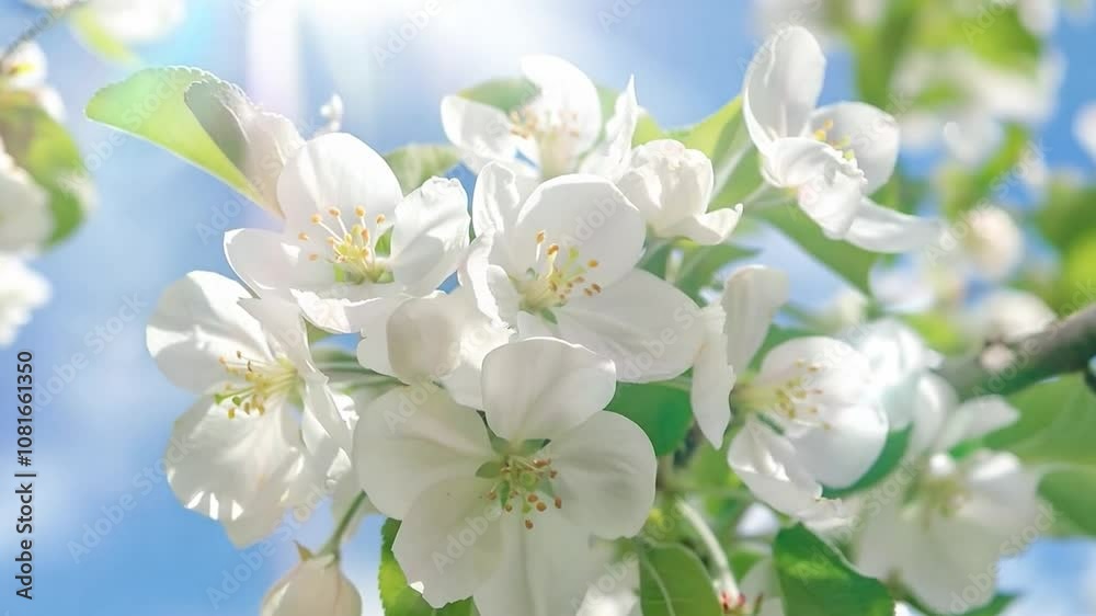 Vibrant white spring blossoms bloom under a clear blue sky. Ideal for spring or nature designs. Generative AI Vibrant white spring blossoms bloom under a clear blue sky. Ideal for spring or nature designs. Generative AI