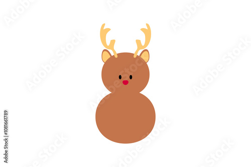 クリスマス　キャラクター　透過　イラスト　トナカイ