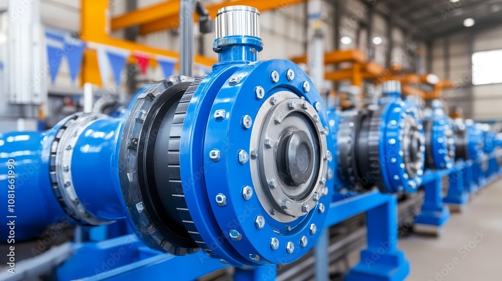 Close-up of Blue Industrial Machinery with Gears and Numbered Dial Close-up of Blue Industrial Machinery with Gears and Numbered Dial