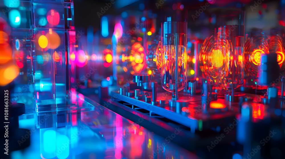 Abstract Glow Background with Red, Blue, and Orange Lights Abstract Glow Background with Red, Blue, and Orange Lights