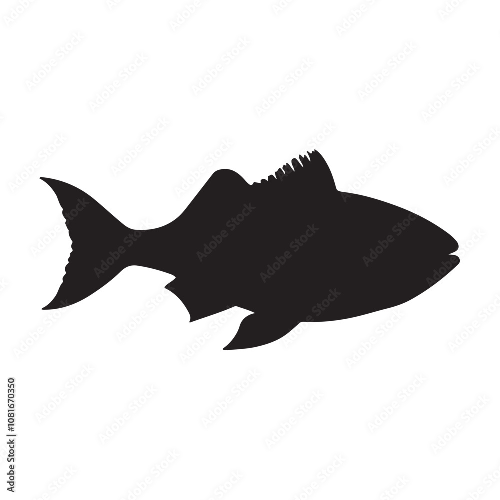 Cod fish silhouette vector illustration, Cod vector isolated on white background Cod fish silhouette vector illustration, Cod vector isolated on white background