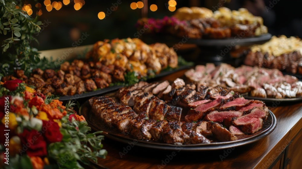 Obraz premium A Platter of Sliced and Grilled Meat