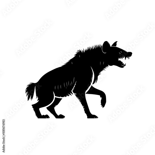 Wallpaper Mural hyena silhouette vector illustration on white background Torontodigital.ca