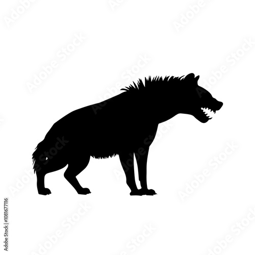 hyena silhouette vector illustration on white background