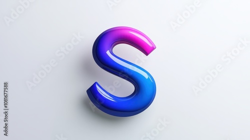 Creative 3d letter s design modern digital art minimalist environment vibrant color gradient eye-level perspective conceptual representation