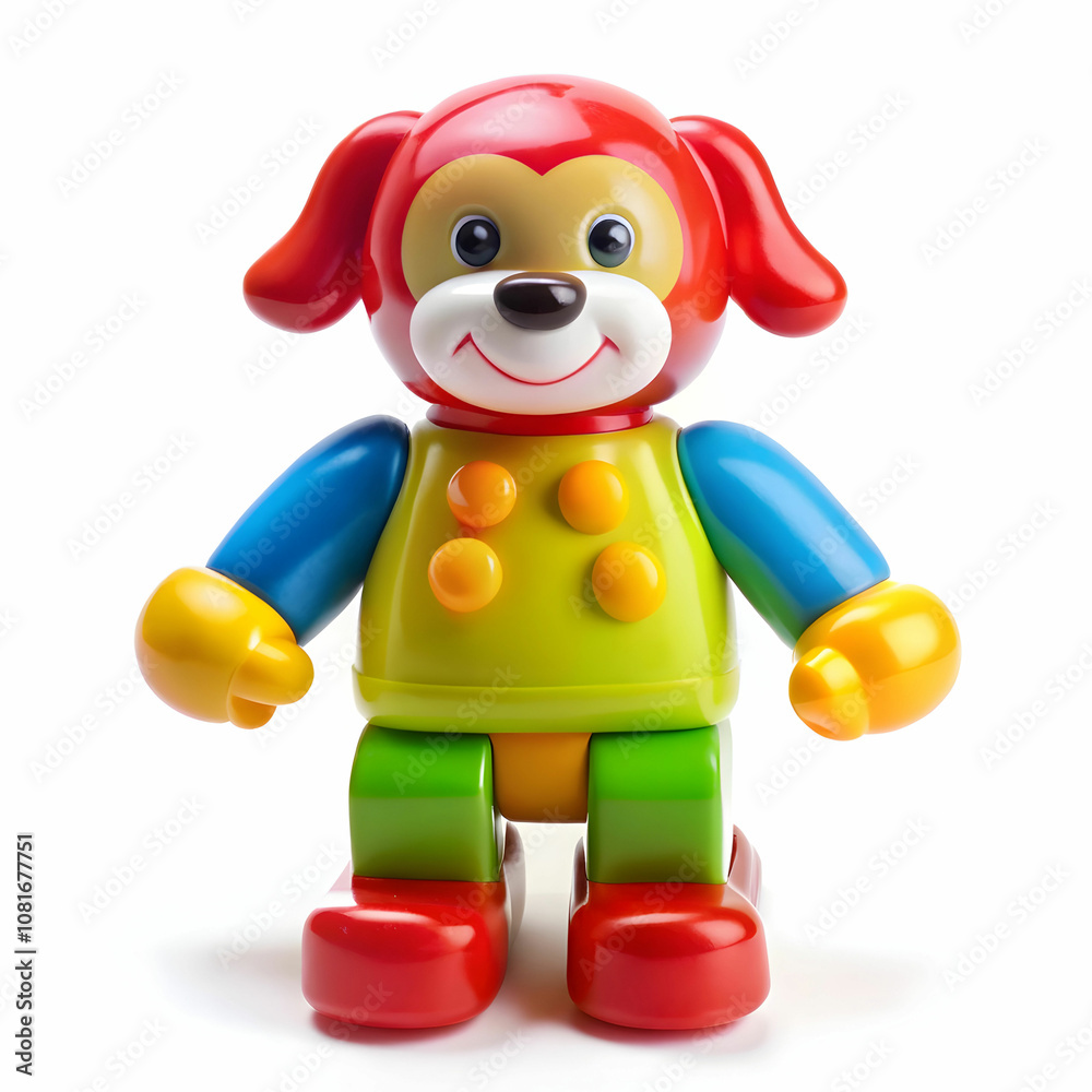 Fototapeta premium Colorful Plastic Toy on a Clean White Background