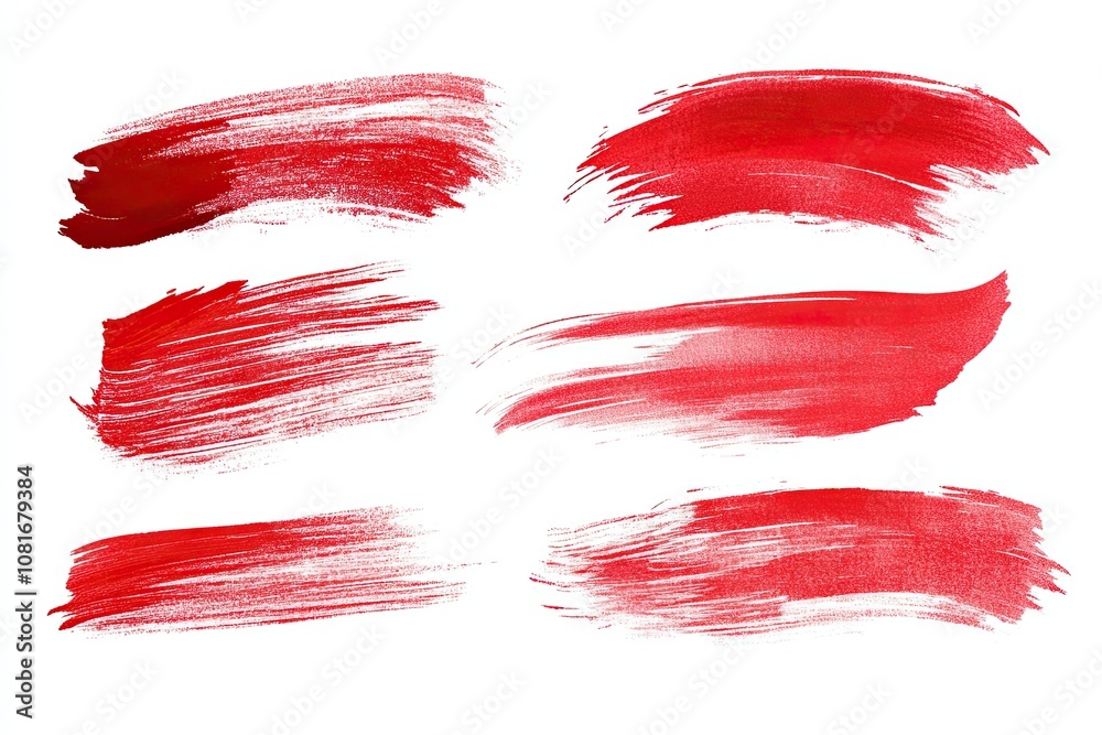 Red Brush Strokes on White Background Red Brush Strokes on White Background