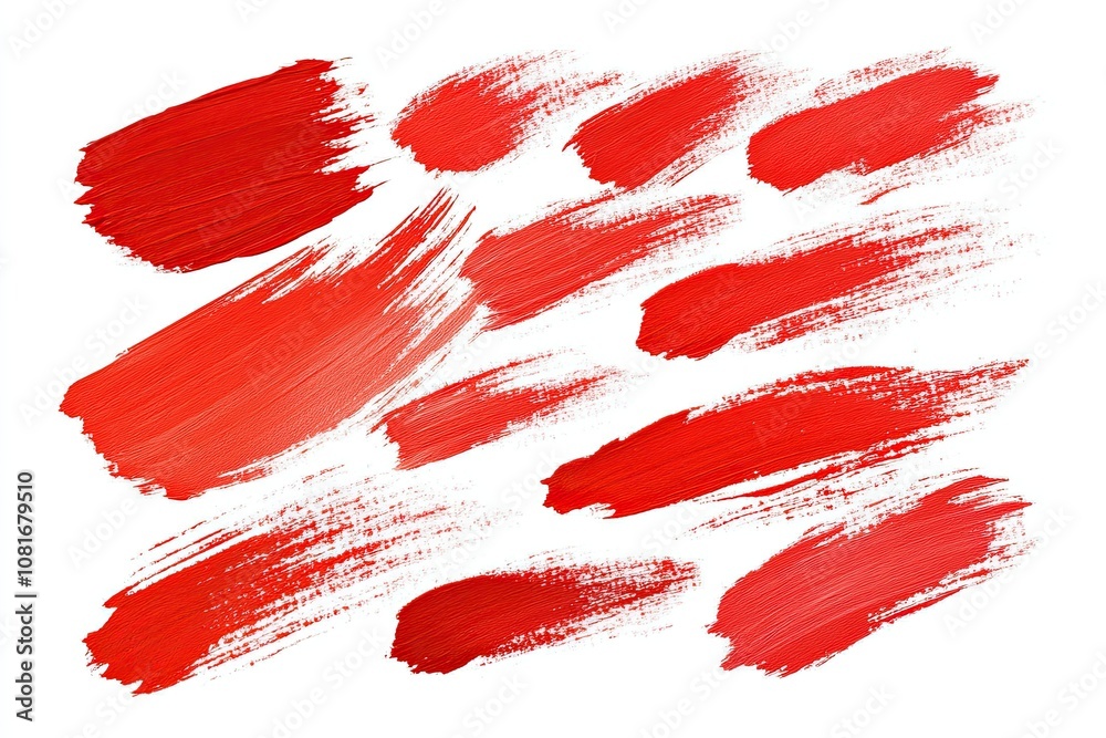 Red Brush Strokes on White Background Red Brush Strokes on White Background