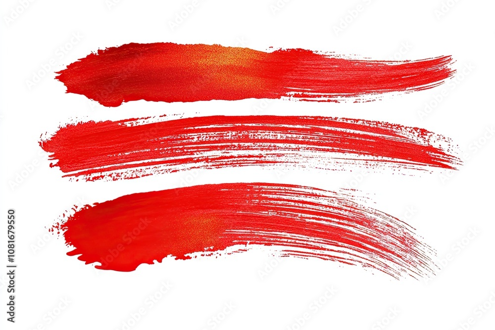 Red Brush Strokes on White Background Red Brush Strokes on White Background