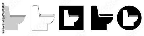 toilet seat Bathroom or restroom vector pictogram sign icon symbol ui and ux design, glyphs and stroke line	
