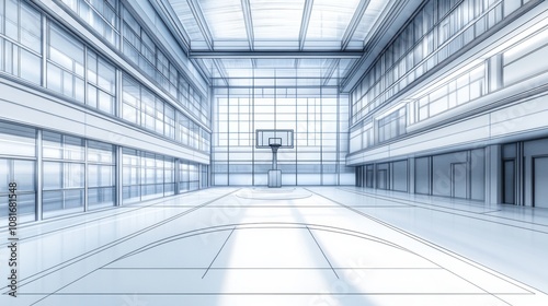 Basketball Court Sketch.