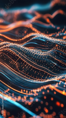 Abstract Smart City Design with Big Data Connections and Futuristic Aesthetic