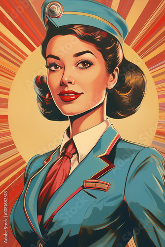 Obraz na płótnie 60s style poster