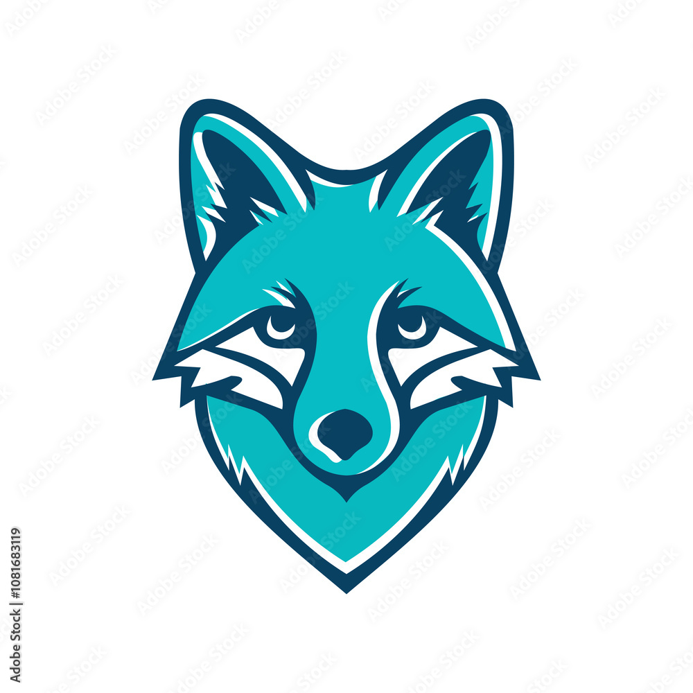 This logo features a stylized, symmetrical fox head in teal and dark blue, with sharp lines and a modern design, perfect for branding or mascot purposes. This logo features a stylized, symmetrical fox head in teal and dark blue, with sharp lines and a modern design, perfect for branding or mascot purposes.