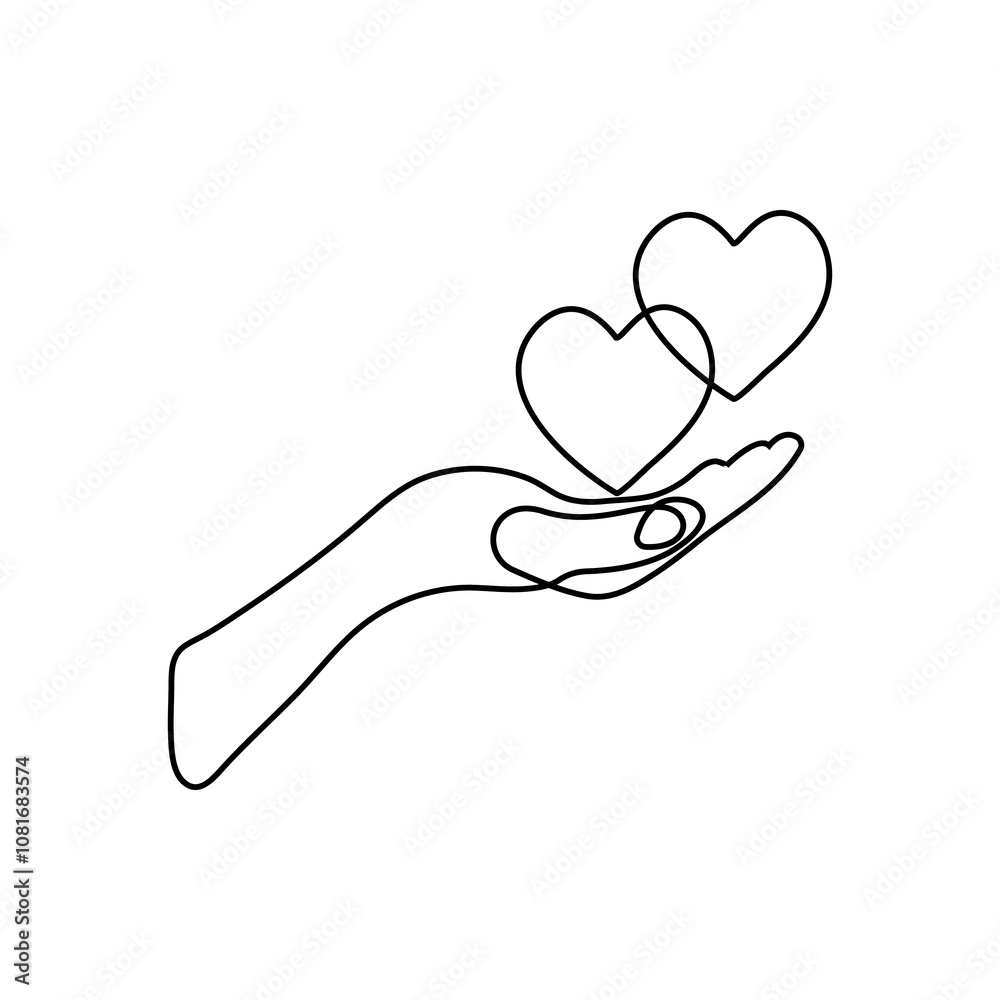 Love shape continuous one line drawing of Valentine's day outline design Love shape continuous one line drawing of Valentine's day outline design