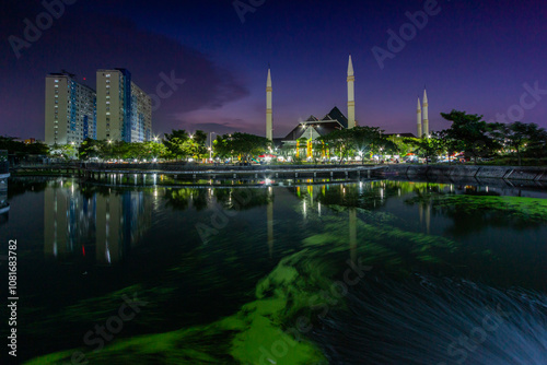 night view of a mosque