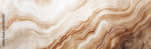 Abstract Fluid Waves in Brown, Beige, and White