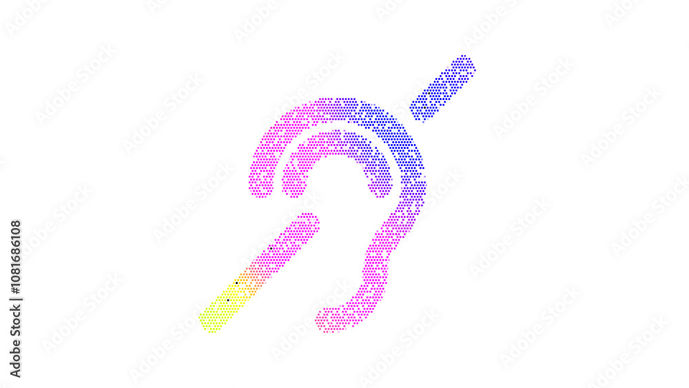 Icon deaf is made up of LED square shapes. There are bright diodes and there are black dead diodes Icon deaf is made up of LED square shapes. There are bright diodes and there are black dead diodes