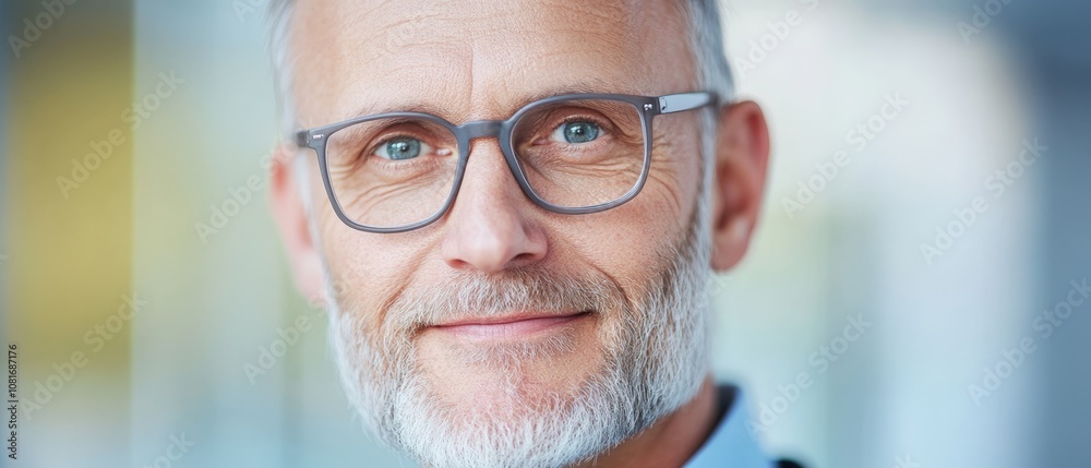 Confident senior man with glasses smiling at the camera. Confident senior man with glasses smiling at the camera.