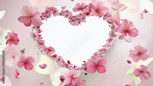 Valentine's Day dding themed visuals floral realistic three-dimensional nubes rose romantic romance love celebration background motion gift abstract valentine red holiday flower beautiful nature