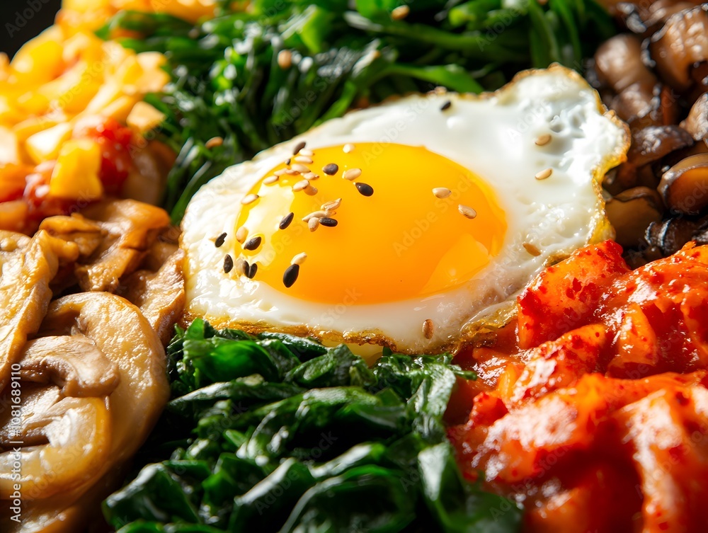 Close-up of Spicy Korean Bibimbap Close-up of Spicy Korean Bibimbap