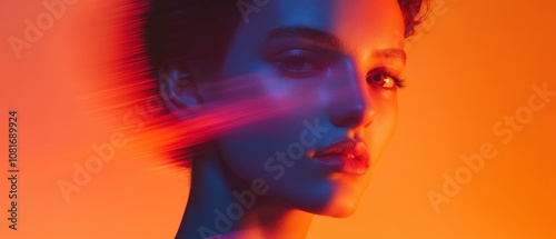 A striking portrait showcasing vibrant colors and dynamic lighting.