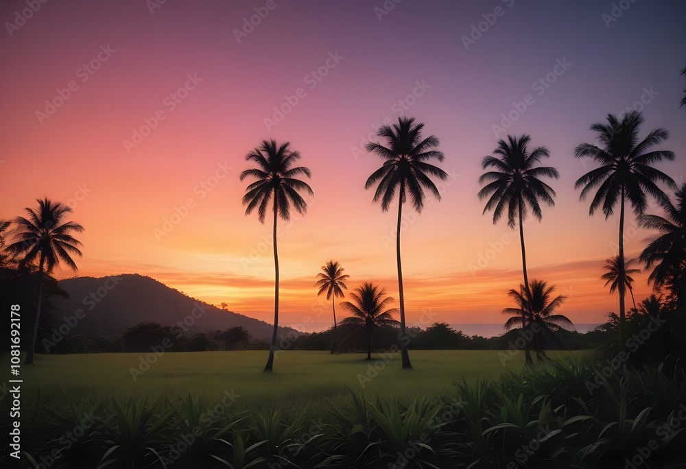 Gradient tropical sunset background Gradient tropical sunset background