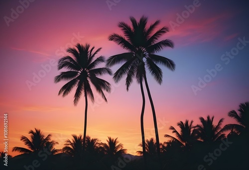 Gradient tropical sunset background