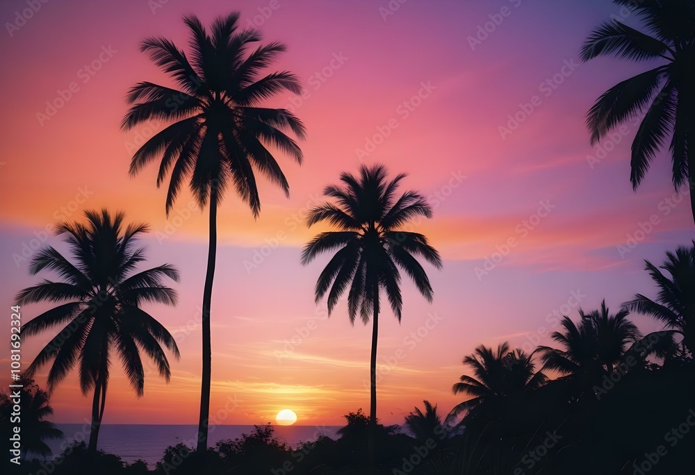 Gradient tropical sunset background Gradient tropical sunset background