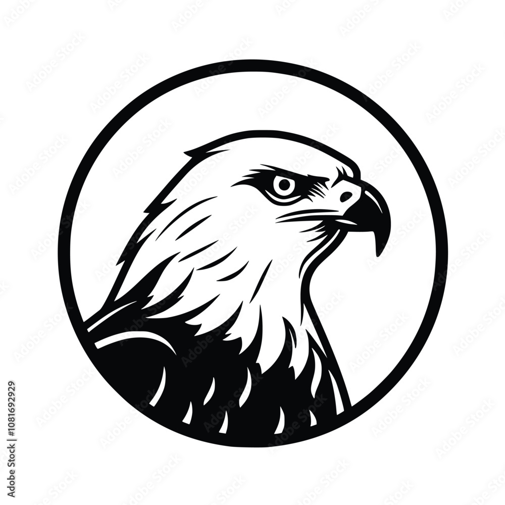 Obraz premium American Bald Eagle Silhouette Vector Art - Perfect for Laser Cutting, Cricut Files, and Wood Engraving