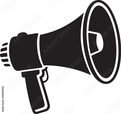 megaphone icon, megaphone silhouette vector, Loudspeaker megaphone