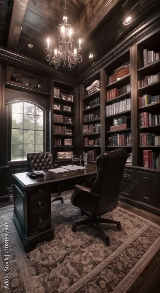 Elegant Black Library Office Elegant Black Library Office