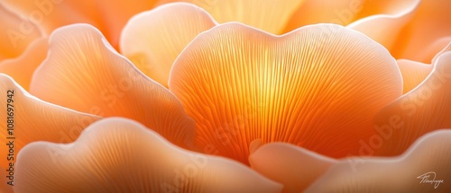 A close-up view of delicate orange flower petals radiating warmth and beauty.