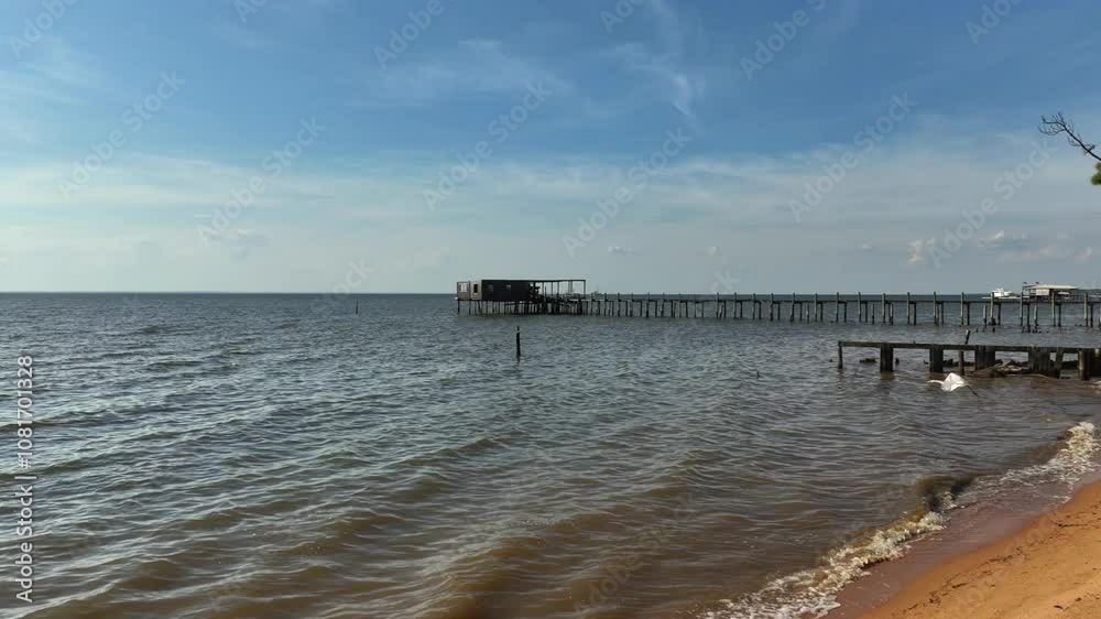 Mobile Bay and old boat houses in Alabama Mobile Bay and old boat houses in Alabama