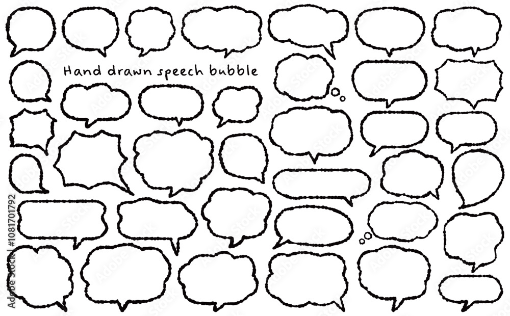 Obraz premium ふきだしイラスト素材｜手描き感たっぷりデザイン