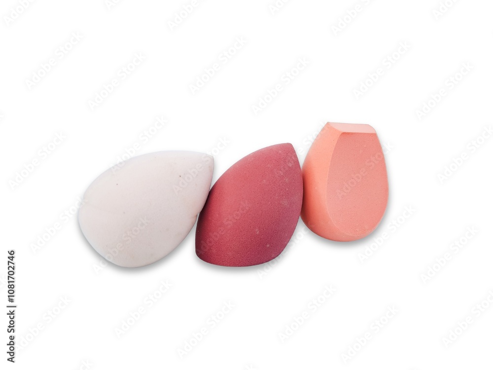 Beautyblender lined up in the plain background. Beautyblender lined up in the plain background.