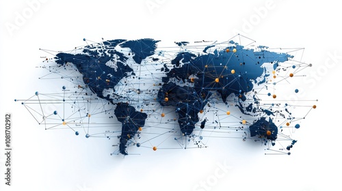 Global connectivity initiative world map graphic visualization digital environment intergovernmental standards concept